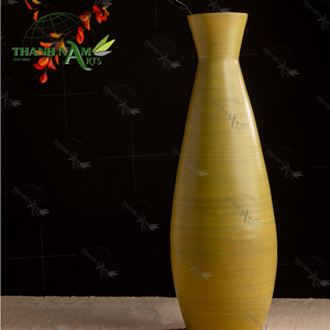 Jarrón de madera de bambú minimalista moderno hecho a mano laca de alta calidad para el hogar o la boda pieza decorativa - Product Image 1