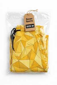 Shorts de Baño para Hombre con Estampado Geométrico Amarillo, Secado Rápido y Cordón Ajustable - Product Image 6