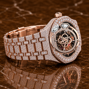 Montre de luxe pour homme en moissanite haut de gamme, pierres VVS, bracelet entièrement pavé - Product Image 2