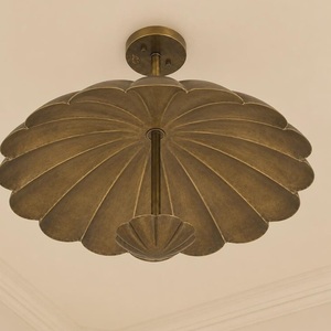 Brass Flower Ceiling Light Contemporary Design Warm Glow Indoor Living Room Decor Modern Interior Lighting Fixture - Product Image 4