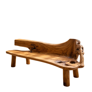 ARTERRA Premium Sustainable Teak Root <b>Bench</b> Natural Edge Rustic Durable Water Resistant Eco-Friendly Patio Outdoor Furniture for - Product Image 1