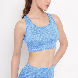 Jovia Women's <b>Blue</b> Gradient Racerback Sports <b>Bra</b> Medium Support Seamless Yoga Breathable Spandex Polyester Sports <b>Bra</b> - Product Image 4