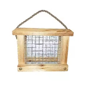 Mangeoire cylindrique suspendue en maille métallique de cuivre pour oiseaux sauvages, distributeur d'aliments pour oiseaux d'extérieur pour une station de graines quotidienne dans le jardin - Product Image 2