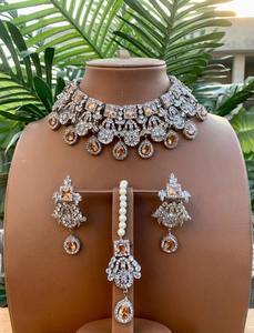 Vibrant Afghan Multi Color Stone Floral Vine <b>Necklace</b> Set With Emerald <b>Ruby</b> And Amethyst Crystals On Antique Gold - Product Image 3