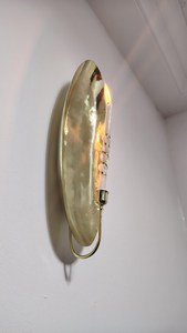 Contemporary Brass Candle <b>Wall</b> <b>Sconce</b> Set Handcrafted Metal Design Warm Ambient Glow for Living Room Bedroom Decor By UO INDIA - Product Image 6