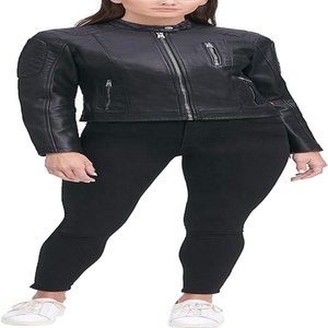 Chaqueta universitaria Nueva llegada Chaqueta de cuero ajustada de manga larga Chaquetas de talla grande a la moda para mujer de calidad superior - Product Image 1