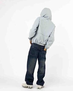 <b>Men's</b> Light Gray Hooded Soft Shell <b>Jacket</b> Oversized Fit Zip Closure Water Resistant All Seasons Outdoor Wear <b>Jacket</b> - Product Image 2