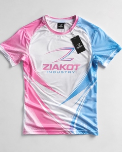 Camiseta Deportiva Personalizada para Hombre, Diseño Nuevo de la Industria ZIAKOT, en Rosa, Blanco y Azul Claro - Product Image 1