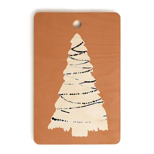 Mango Wood & Enamel Printed Christmas <b>Sticker</b> Over Wooden Chopping Board for Cutting Cheese Items Cutting Board <b>Kitchen</b> - Product Image 1