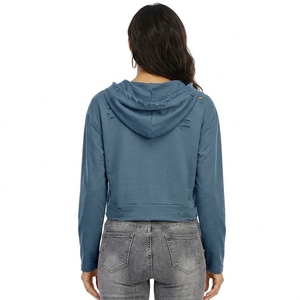 SUQAINA FASHION GARMENTS Sudaderas Cortas con Capucha de 320g, Ecológicas, con Efecto Desgastado, al por Mayor, Personalizables, Lisas, de Poliéster/Algodón - Product Image 3