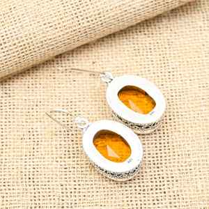 Magnifiques boucles d'oreilles en topaze miel, bijoux faits main, dernier design, argent sterling 925, cadeau de mariage pour elle - Product Image 6