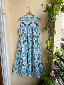 Vestido de Verano 2026, Estilo Vintage, Estampado Floral de Algodón Ikat, con Mangas, para Mujer, Bordado, Maxi, con Detalle de Borlas - Product Image 2