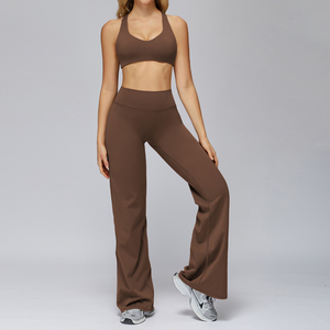 Conjunto de Yoga de 4 Piezas para Mujer, Tendencia Actual, Nuevo Modelo 2026, Cuello en V, Largo Completo, Cintura Elástica sin Costuras, con Logotipo Personalizado - Product Image 2