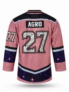 Jersey de Hockey sobre Hielo Raccoon Galaxy de Alta Calidad, Ropa Deportiva Vintage al por Mayor, Cuello con Cordones, Uniforme Atlético Transpirable - Product Image 4