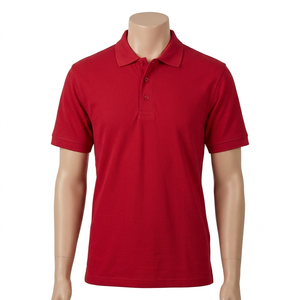 Polo homme col montant 100% coton 200 GSM, logo personnalisé, broderie premium, noir, pour le golf. - Product Image 2