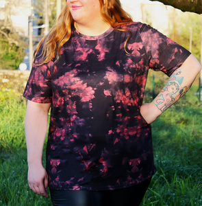 T-shirt d'été 180 GSM 100% Coton OEM pour Femme Grande Taille Coupe Ample Col Rond Imprimé Tie-Dye Décontracté - Product Image 4