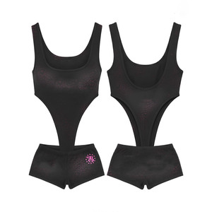 Traje de baño de una pieza con estampado de piña en poliéster y spandex premium, con paneles estilo princesa y logotipo personalizado por sublimación para mujer. - Product Image 5