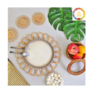 Handmade Rattan Table <b>Mat</b> | Round Wicker Placemat | Eco-Friendly Charger <b>Plate</b> Wholesale - Product Image 1