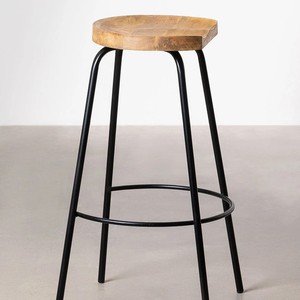 Taburete alto Vandana Amber Detail de 75 cm en madera Darcko - Product Image 3