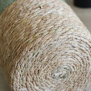 Ensemble de 3 paniers ronds en jonc de mer avec garniture en tissu, paniers de rangement faits à la main, vente en gros, écologiques, fabriqués au Vietnam - Product Image 5