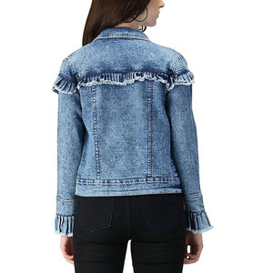 Drop Shoulder Faux Fur Casual Fashion Fall Motorcycle Biker Ladies Custom <b>Coats</b> Cotton Windbreaker Denim Jean Jackets <b>Women</b> - Product Image 4