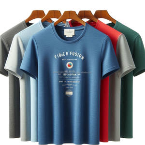 T-shirts tricotés pour hommes, col rond, manches courtes, motif solide, étiquette de marque, couleur, prêt à expédier, lot en vrac du Bangladesh - Product Image 2