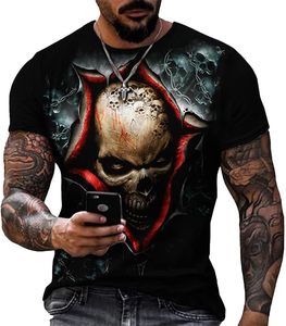 <b>Gothic</b> Skull Pattern Men's Short Sleeve O-Neck T-<b>Shirt</b> DTF Printed Oversized Fit Jersey 100% Cotton Street Style Eco-Friendly - Product Image 5