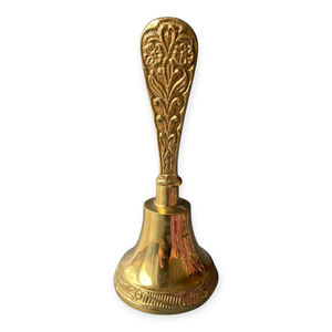 Campana de Mano de Latón Tradicional con Diseño Floral, Estilo Vintage, Ecológica, Decorativa, para Iglesia u Hogar - Product Image 5
