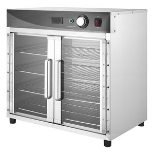 Scaldavivande Elettrico Commerciale a 4 Ripiani in Acciaio Inossidabile con Porta in Vetro e Vassoio per l'Acqua - Product Image 1