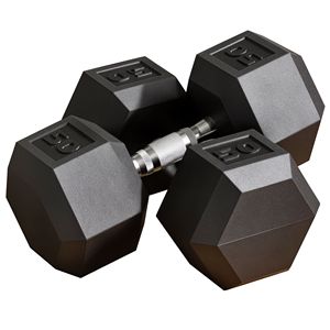 Set di 2 manubri esagonali da 50 libbre con impugnature antiscivolo in gomma per esercizi fitness, ideali per l'allenamento di uomini e donne - Product Image 1