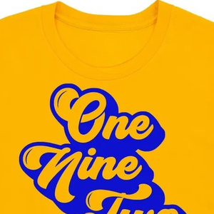 Camiseta One Nine Two Two de Color Dorado con Estampado Gráfico Personalizado, Cuello Redondo, Manga Corta, Informal, de Verano, Estilo Urbano, Unisex - Product Image 5
