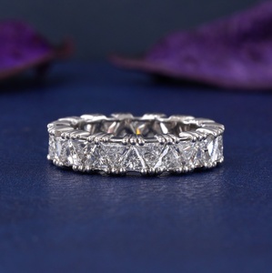 2.93 CT Emerald Cut Lab Grown Diamond Engagement Ring 14K White Gold with VS1 Clarity Main Stone Sapphire - Product Image 1