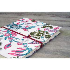 Diarios hechos a mano con tapas duras de papel estampado de algodón con diseño floral y hojas para regalo de mujer - Product Image 5