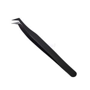 Pince à cils rose mat professionnelle en acier inoxydable, pince droite d'isolation pour extensions de cils, ensemble d'outils - Product Image 4