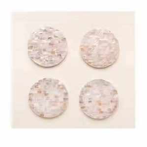 Sous-verres rectangulaires écologiques Axiom Home Accents, style moderne fait main, en bois massif incrusté de pierre, épaisseur 5 mm, pour la table - Product Image 1