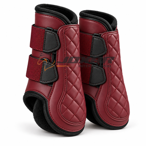 Bottes de brossage équestres personnalisables de haute qualité avec doublure lisse et sangles réglables pour la protection des jambes du cheval – Utilisation quotidienne - Product Image 1
