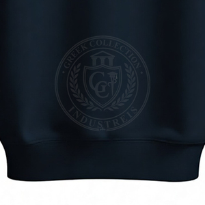 High Quality <b>Navy</b> Blue Men's <b>Women's</b> Crewneck Street Wear Sweatshirt Drop Shoulder Pullover Embroidered Greek Letter Custom Logo - Product Image 4