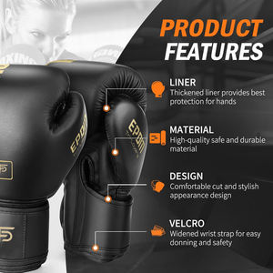 Fabricante OEM de Guantes de Boxeo Profesionales, Guantes Duraderos de Cuero PU con Correa, Dedos Completos, para Muay Thai y MMA - Product Image 5