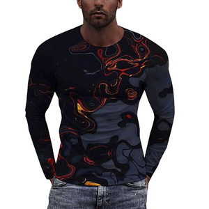 <b>Men</b> Long Sleeve MMA Rash Guard <b>Compression</b> <b>Shirt</b> Quick Dry Printed Polyester/Cotton Sports Top Custom Logo Training Tee - Product Image 1