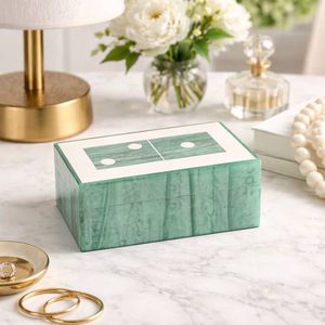 Green Resin Handmade <b>Dominoes</b> <b>Set</b> Artistic Home Decoration Craft Games Eco-friendly Custom Color Box Artistic Home Decoration - Product Image 2