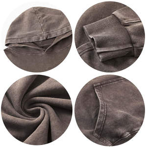 Sudadera con Capucha Personalizada OEM de Alta Calidad, Estilo Urbano, Oversize, Vintage, Lavado Ácido, Efecto Desgastado, para Hombre - Product Image 4