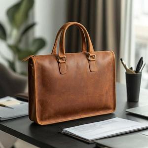 Real Cow Buffalo <b>Leather</b> Brown Color Laptop Bags & Covers Men's Women's Business Gift ideas Customizable <b>Leather</b> Laptop handbags - Product Image 4