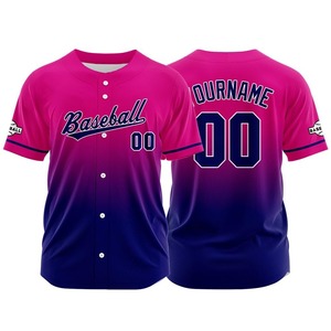 Maillot de baseball personnalisé unisexe, imprimé par transfert thermique, 100% polyester, respirant, anti-humidité, manches courtes, nom de l'équipe sur le devant - Product Image 3