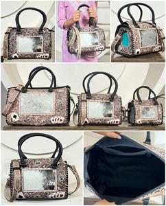Bolsos de Viaje de Cuero Vacuno con Diseño Personalizado, Bolsos Medios Tipo Speedy, Nuevos Bolsos de Viaje con Diseño de As de Picas y Estampado Floral para Mujer, Venta al Por Mayor - Product Image 3