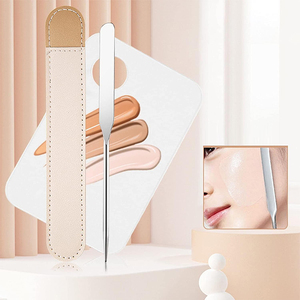 Espátulas cosméticas de acero inoxidable de un solo extremo para uso en salones de belleza OEM ODM, espátulas para mezclar cremas de 6.46 pulgadas, espátulas faciales. - Product Image 4