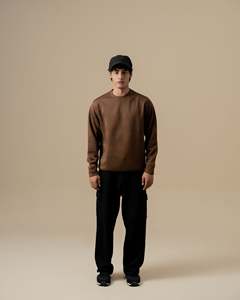 Wholesale Custom Printing Crewneck Sweatshirt <b>Men</b> OEM Casual Shoulder Drop <b>Pullover</b> <b>Men</b> 100% Cotton Oversize Plain Sweatshirts - Product Image 5