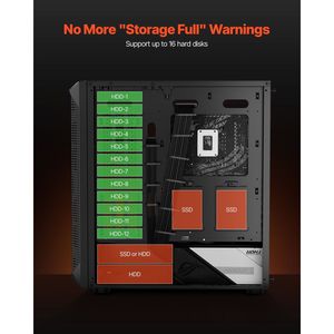 Custodia per Computer da gioco Mid-Tower per PC per ATX/M-ATX/ITX 4X120mm fan per i giocatori - Product Image 3