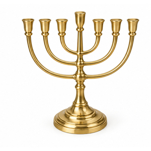 Ménorah de Hanouka de luxe en métal doré, faite à la main, écologique, à 9 branches, porte-bougie, décoration de table de Noël pour la maison - Product Image 2