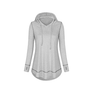 Hoodie surdimensionné à épaules tombantes personnalisé, 1 pièce, long, tricoté, à capuche, motif uni, pour l'automne - Product Image 1