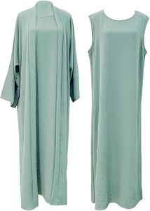 Ethnic Abaya <b>Maxi</b> Frock Style Fashion Plain Turkish Muslim Islamic Wear Eid Ramadan Collection Polyester Made Customized Abayas - Product Image 3